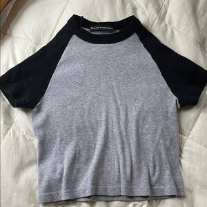 Brandy Melville Black and Gray Tee